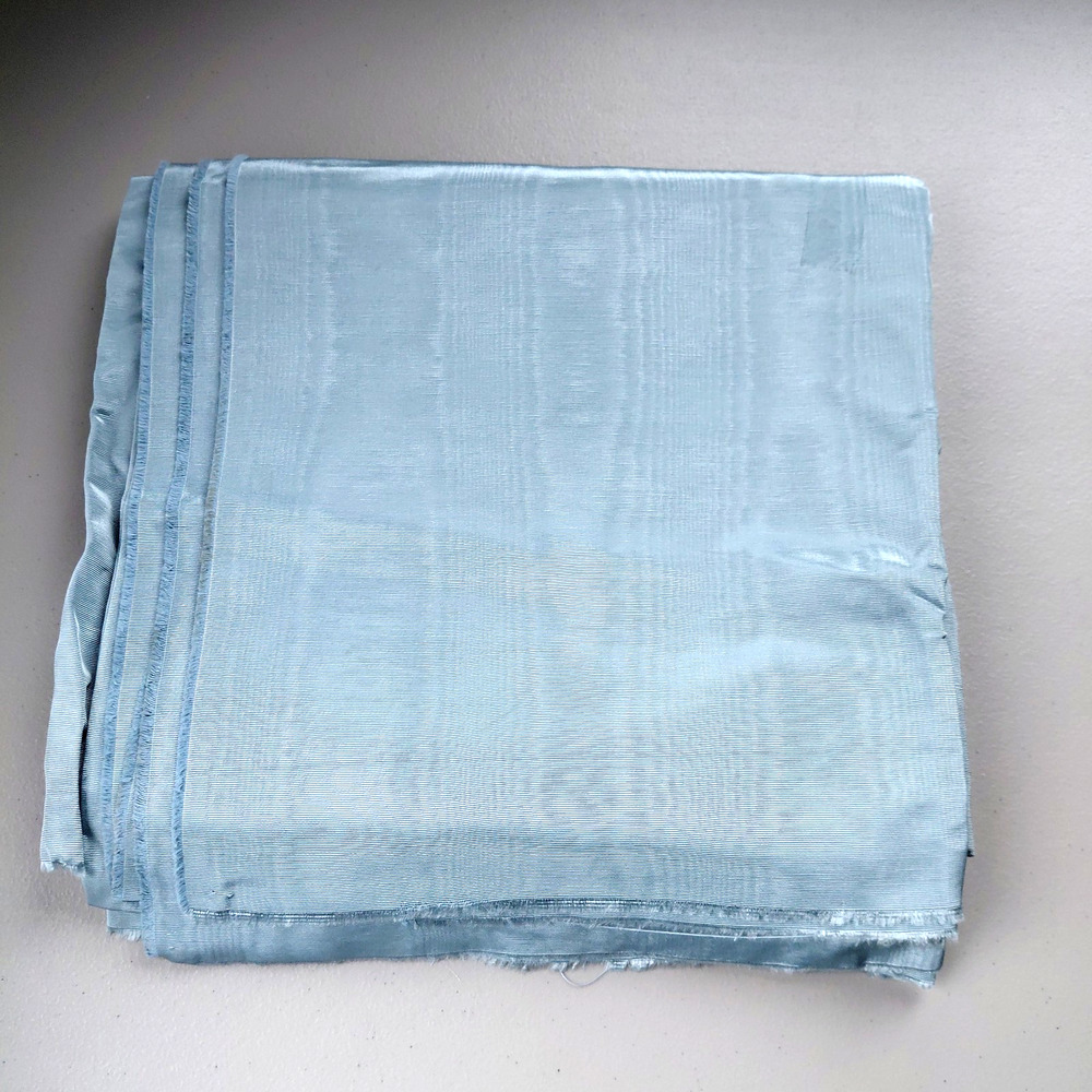 Vintage Fabric Blue Sheen Upholstery 5 Yards Luxury Editorial Coastal Decor